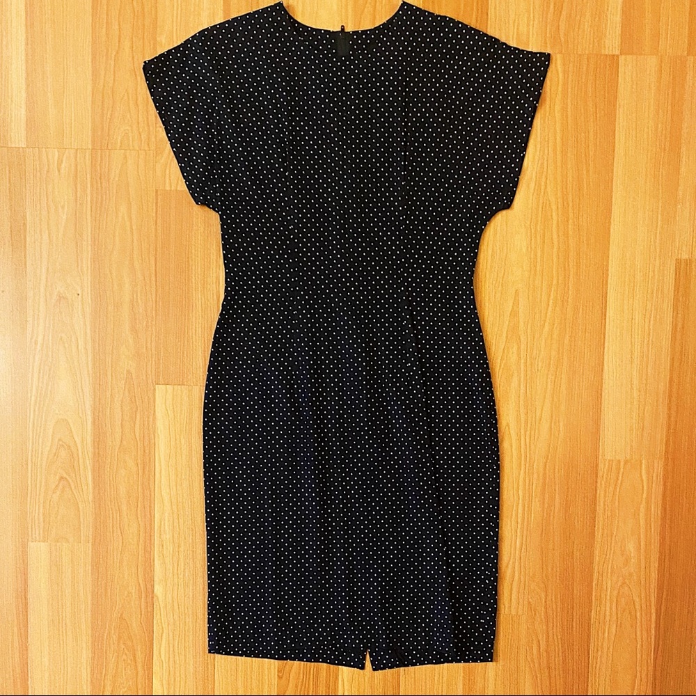 Vintage 90s black and white polka dot minidress